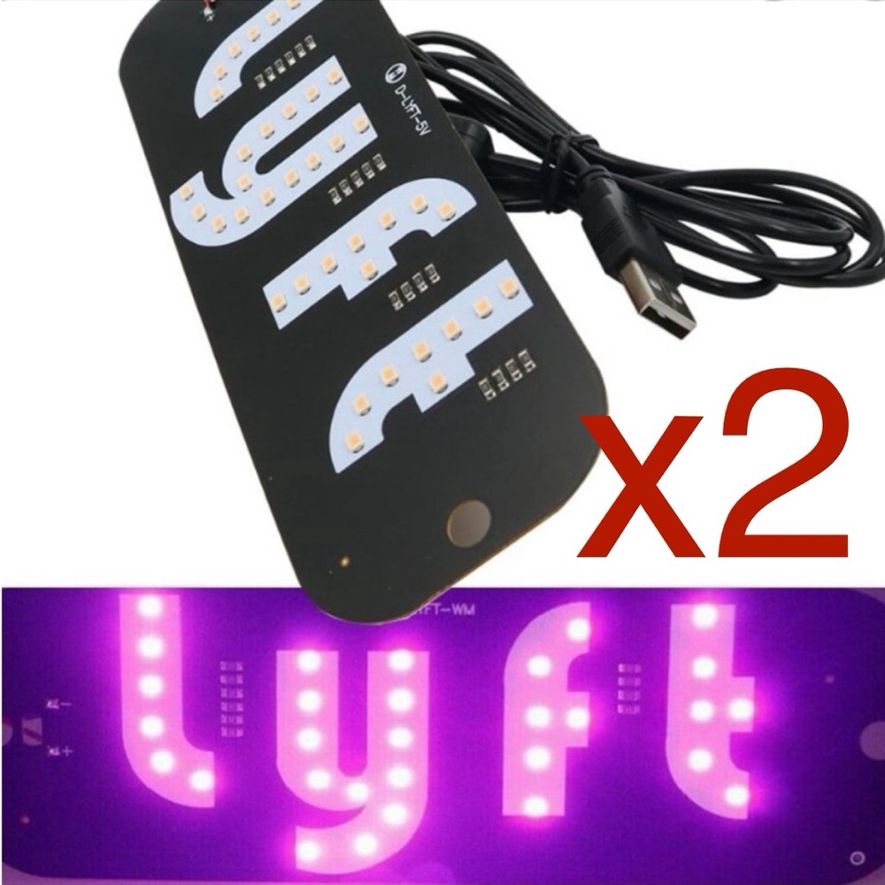 x2 Lot Pack - LYFT LED window driver light with usb and suction cups